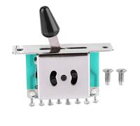 Upluckey Sélecteur de micro à 5 voies, guitare électrique en métal, pointe | 8 broches, 4,8 cm x 4,4 cm, installation rapide, commutation fluide, capuchon et 2 vis incluses