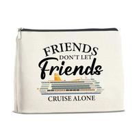 UPNEGE Trousse de maquillage avec fermeture éclair - Cadeau de croisière pour meilleure amie - Avec inscription « Friends Don't Let Friends Cruise Alone »