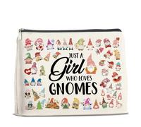 UPNEGE Trousse de maquillage avec fermeture éclair pour femme, fille, sœur, bestie, Just a Girl Who Loves Gnomes, Polychrome.