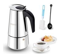 UPOHYEE Cafetière Italienne 600ml 12 Tasses Grande Contenance Cafetiere Italienne Induction Cafetière Moka Compatible avec Plaque à Induction Moka Pot Comprenant Cuillère et Pinceau