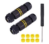 UPOOS Boîte de Jonction Étanche IP68 Connecteur de Câble Extérieur en 4 Pôles pour Câble Ø 5-12mm Coupleur de Manchon Externe Boîtier Électrique Extérieur Boîtier de Dérivation (Lot de 2)