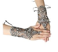 Uposao 1 Paire Mitaines Femme Dentelle Gants sans Doigts Court Femmes Mariage Floral De Gants De Dentelle De Mariée pour La Fête De Bal Opéra