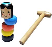 Uposao 1 Pcs Incassable Jouets en Bois Homme en Bois, Poupée Immortal Daruma Jouet, Wooden Man Magic Toy pour Stage Magic Props, Jouet Magique Cadeau pour Les Enfants et Adultes