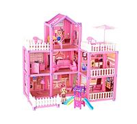 Uposao 162Pcs Maison De Poupée Jouet Jouet De Construction De Château De Princesse Rose Mini Simulation Maison Ensemble D'assemblage Scène Miniature Fille Jeu De Rôle Cadeau