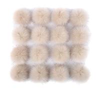 Uposao 16pcs Fausse Fourrure Pompon, Colorés en Fausse Fourrure Pom Pom Moelleux avec Boucle élastique Pompon Ensemble pour Tricoter Chapeaux, Sacs, Porte-clés, Foulards, Chaussures Accessoires