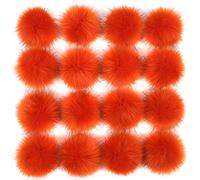 Uposao 16pcs Fausse Fourrure Pompon, Colorés en Fausse Fourrure Pom Pom Moelleux avec Boucle élastique Pompon Ensemble pour Tricoter Chapeaux, Sacs, Porte-clés, Foulards, Chaussures Accessoires