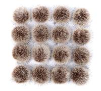 Uposao 16pcs Fausse Fourrure Pompon, Colorés en Fausse Fourrure Pom Pom Moelleux avec Boucle élastique Pompon Ensemble pour Tricoter Chapeaux, Sacs, Porte-clés, Foulards, Chaussures Accessoires