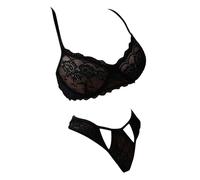 Uposao 2 Pièces Femmes Ensemble de Lingerie Sexy en Dentelle String Ensemble avec Soutien-Gorge et Culotte Licou Babydoll Armature en Dentelle Ensemble