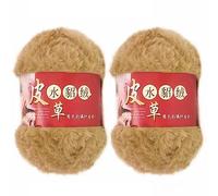 Uposao 2 Rouleaus Pelote De Fil en Fausse Fourrure Épaisse Et Moelleuse Fil De Laine Imitation Vison Fausse Fil À Crocheter Super Doux Et Moelleux pour DIY Pull Écharpe Gant Tricot Artisanat