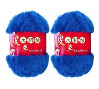 Uposao 2 Rouleaus Pelote De Fil en Fausse Fourrure Épaisse Et Moelleuse Fil De Laine Imitation Vison Fausse Fil À Crocheter Super Doux Et Moelleux pour DIY Pull Écharpe Gant Tricot Artisanat