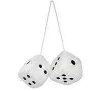 Uposao 2pcs Rétro Miroir Carré Suspendus Dés, Peluche Suspendue Ornements en Peluche Dice Voiture pour Intérieur De Voiture Ornement Décoration
