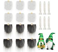 Uposao 30Pcs GNOME Barbe Inachevé Boules en Bois Tresses Nain Barbe Kit, Noël Accessoires Barbe De GNOME DIY Fausse Fourrure Tissu Fait Main Barbe Nain pour Festival Artisanat Gnomes Décor DIY