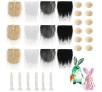 Uposao 30Pcs GNOME Barbe Inachevé Boules en Bois Tresses Nain Barbe Kit, Noël Accessoires Barbe De GNOME DIY Fausse Fourrure Tissu Fait Main Barbe Nain pour Festival Artisanat Gnomes Décor DIY