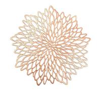 Uposao 4 Pcs Sets de Tables Évider Rond, Tapis à Tables en PVC Antidérapant Lavables Résistant à l'usure à la Chaleur sous-Verres Tapis à Pâtisserie en PVC Napperons Décoration de Table,Rose Gold