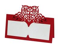 Uposao 50Pcs Marque Place Mariage Cartons Placement Carte de Porte Noms Pliable Papier Cartons de Table Cœur Cartes De Table De Fête pour Décorations de Mariage Anniversaire Baptême Noël
