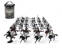 Uposao 52Pcs Modèle De Soldat Militaire Statique Artisanat en Plastique Knights Toys, Modèle De Soldat Médiéval pour Enfants Jouet Jouets Statiques, Cadeaux pour Enfants