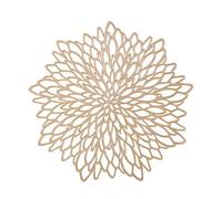 Uposao 6 Pcs Sets de Tables Évider Rond, Tapis à Tables en PVC Antidérapant Lavables Résistant à l'usure à la Chaleur sous-Verres Tapis à Pâtisserie en PVC Napperons Décoration de Table, d'or
