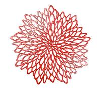 Uposao 6 Pcs Sets de Tables Évider Rond, Tapis à Tables en PVC Antidérapant Lavables Résistant à l'usure à la Chaleur sous-Verres Tapis à Pâtisserie en PVC Napperons Décoration de Table,Rouge