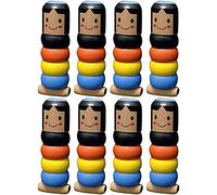 Uposao 8 Pcs Incassable Jouets en Bois Homme en Bois, Poupée Immortal Daruma Jouet, Wooden Man Magic Toy pour Stage Magic Props, Jouet Magique Cadeau pour Les Enfants et Adultes