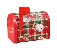 Uposao Boîte Aux Lettres de Noël Boîte Aux Lettres Enchantée du Père Noël Boîte-Cadeau en Fer Blanc Boîte à Biscuits de Noël pour Le Cadeau Donnant des Bonbons Vides Récipients de