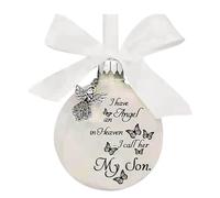 Uposao Boule D'ornement De Noël 2022, D'ornement Commémoratif pour La Perte d'un être Cher J'Ai Un Ange Au Paradis, J'appelle Sa Maman Papa Sœur Frère Nous Restons Ensemble