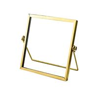 Uposao Cadre photo vintage en métal, cadre photo autoportant doré en verre flottant pour photos, cartes, affiches, certificats, 15 x 15 cm