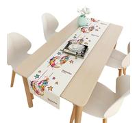 Uposao Chemin De Table Eid Ramadan Mubarak, Nappe De Mosquée en Lin Ramadan Décorations De Table Eid Mubarak Festival Musulman Islamique Décoration pour Le Dîner Fête De Fin D'année, 33cm x 180cm