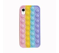 Uposao Compatible avec iPhone XR, coque de protection Fidget toy Stress Relief Fidget Toys Bubble Zappeln Sensory Silicone résistant aux chocs Housse de protection anti-chocs Jouet de stress Jouet