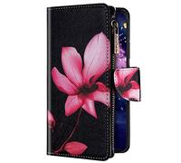 Uposao Coque Galaxy S20 Housse Portefeuille en Cuir, Jolie Motif Coque à Rabat Magnetique Fermeture éclair Emplacement Carte Stand Clapet Folio Flip Case Étui Cuir Protection,Lotus