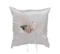 Uposao Coussin pour Bagues Mariage, Porteur Coussin Bague Coussin Porte Alliance en Dentelle Coussin D’ Alliances, Oreiller Anneau De Mariage, pour Bague De Fiançailles Ou Alliances, 18cm × 18cm