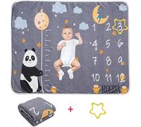 Uposao Couverture et cadre pour nouveau-né - Pour garçons et filles - Avec mois - Cadeau de naissance pour la croissance et l'âge - Cadeau de naissance
