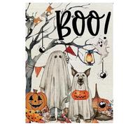 Uposao Drapeau d'Halloween double face Jardin Cour Drapeaux chats citrouille fantôme Halloween Bannière Trick or Treat Boo Halloween Jardin Décoration pour Halloween Décoration intérieure et