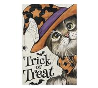 Uposao Drapeau d'Halloween double face Jardin Cour Drapeaux chats citrouille fantôme Halloween Bannière Trick or Treat Boo Halloween Jardin Décoration pour Halloween Décoration intérieure et