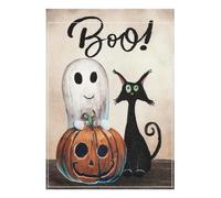 Uposao Drapeau d'Halloween double face Jardin Cour Drapeaux chats citrouille fantôme Halloween Bannière Trick or Treat Boo Halloween Jardin Décoration pour Halloween Décoration intérieure et