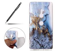 Uposao Étui Compatible avec Xperia XZ2 Marbre Coque Étui en Silicone TPU,Marbre Motif Crystal Clear Coque Ultra Slim Souple Bumper Skin Shell Case Anti-Rayures Anti-Choc Housse Coque Étui