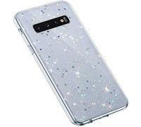 Uposao Galaxy S10 Plus Coque Silicone Glitter de Luxe,Coque Etui Housse Paillette Brillantes Bling Diamants Transparente Crystal Clear Ultra Mince Anti-Choc Souple Flex Soft Skin Case,Clear 2#