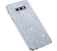 Uposao Galaxy S10e Coque Silicone Glitter de Luxe,Coque Etui Housse Paillette Brillantes Bling Diamants Transparente Crystal Clear Ultra Mince Anti-Choc Souple Flex Soft Skin Case,Clear 2#