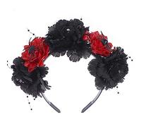 Uposao Halloween Jour des Morts Bandeau, Araignée Mexicains Crâne Rose Serre-Tete Halloween Guirlande Floral Coiffure Serre Tête Fleur Accessoire pour Le Bandeau Costume Cosplay