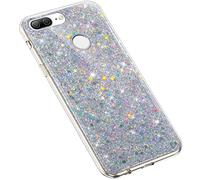 Uposao Huawei Honor 9 Lite Coque Glitter de Luxe,Bling Gliter Strass Paillettes Coque Transparent Cristal Scintilla Silicone TPU Souple Housse Etui de Protection Coque pour Huawei Honor 9 Lite,Argent
