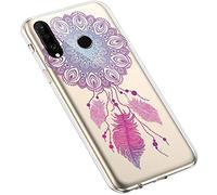 Uposao Huawei P30 Lite Coque Silicone Transparente Motif Mandala Fleur Coloré Jolie Beau Housse de téléphone Semi Hybrid Crystal Case Antichoc Coque Housse Étui pour Huawei P30 Lite,#11