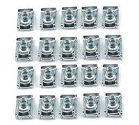 Uposao Lot de 20 écrous à Clip M8 De Type B écrous à Roseau en U Fixations De Panneau en Métal écrous De Cheminée en U écrous De Roue pour Voiture électrique