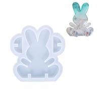Uposao Moule Resine Epoxy Lapin 3D Moule Silicone pour Moulage de Cristaux Époxy Bijoux Pendentif Collier Bricolage, Moule à Bougies, Décoration de Noël à la Maison