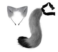 Uposao Queue De Fourrure De Renard Cosplay Costume Fête Super Énorme Queue De Renard en Fausse Fourrure avec Oreilles pour Halloween, Noël, Fête Costumée