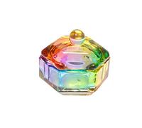 Uposao Récipient pour Nail Art, Bol en Verre à Ongles en Cristal avec Couvercle Coque De Poudre Acrylique Liquide Nail Art Tasse pour Manucure Et Pédicure