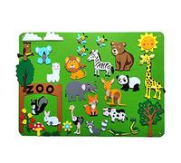 Uposao Tableau en Feutre D'enseignement pour Enfants, 105cm Zoo/La Ferme/Océan Graphique Flanelle Tout-Petits, Kit Jeu Interactif d'apprentissage Précoce, Jouet Éducatif Cadeau d'anniversaire