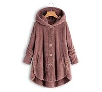 Uposao Veste Chaude Femme, Polaire Sweat à Capuche Pull pour Femme Hiver Veste Parka en Peluche Grand Taille Bouton Manteau Pelucheux Tail Tops Sweat-Shirt Pullover pour Femmes
