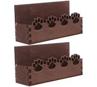 UPOUART 2 Pièces Porte-cartes de Table en Bois Marron, Support Chat Patte | Organisateur Compact pour Étude et Bureau, Structure Solide, Style Rustique Délicat, Usage Multi-scènes
