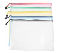 UPOUART 5 Pièces Pochettes Zippées Transparentes en Filet et Imperméables Adaptées, pour Documents A4 pour Bureau, et École aux Fournitures et Loisirs Créatifs