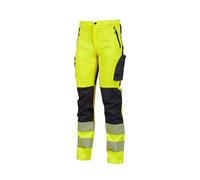 Upower HL222YF-M - Pantalón Alta visibilidad gama Hi-Light Modelo Roy Yellow Fluo Talla M