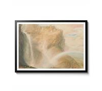 Upper Fall of the Reichenbach par J. M. W. Turner, art mural paysage romantique, affiche de scène de montagne cascade, décoration vintage, impression cadeau d'archivage mat, A3 (impression uniquement